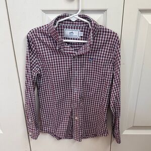 Vineyard Vines Men's Burgundy Checkered Shirt